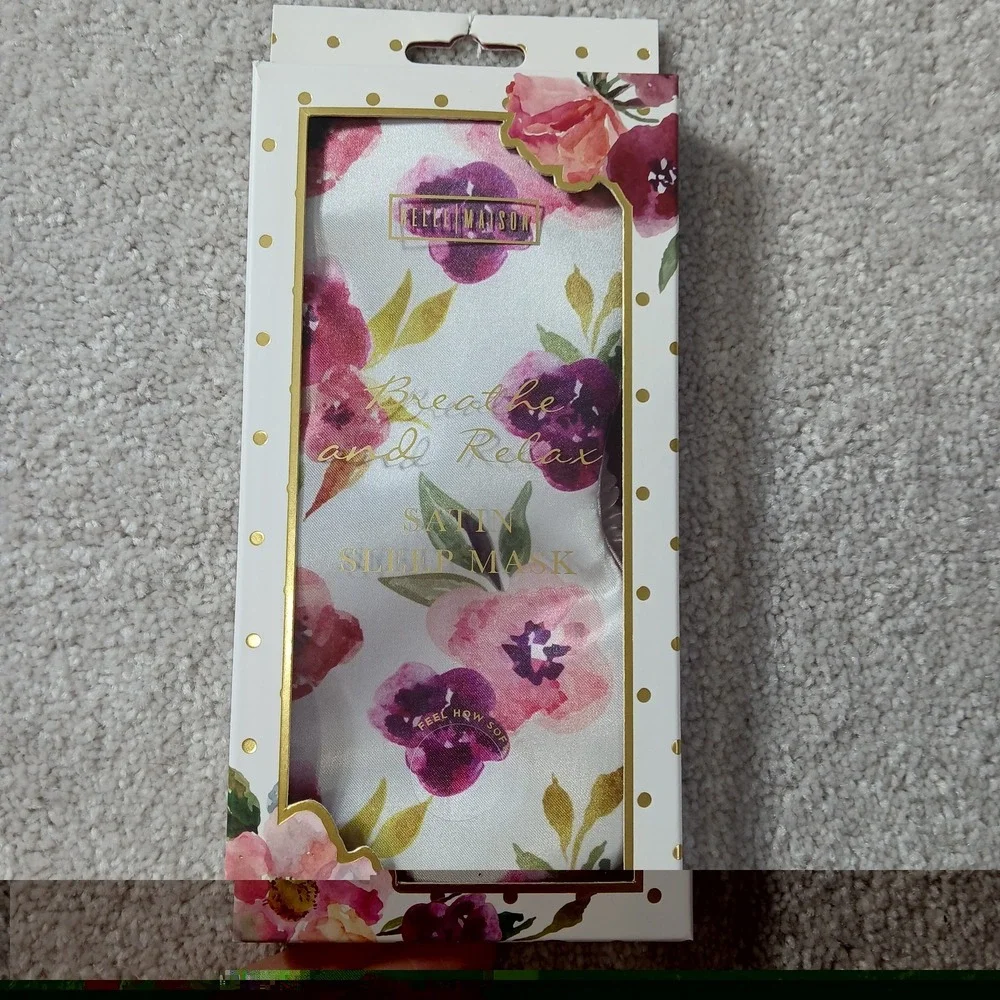 Belle Mason Luxury Satin Floral Print Sleep Mask New In Box